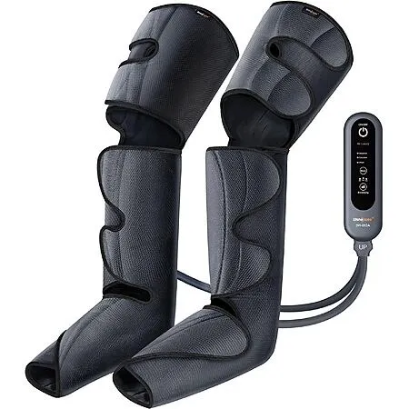 SHINE WELL Leg Compression Massager for Circulation and Pain Relief, with 3 Modes 3 Intensities 2 Extenders and Adjustable Wraps