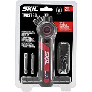 SKIL Twist 2.0 4V Rechargeable Screwdriver w/ Pivoting Head, 3 Torque Settings & USB-C Charging Cable $22.48 + Free Shipping w/ Prime or on $35+