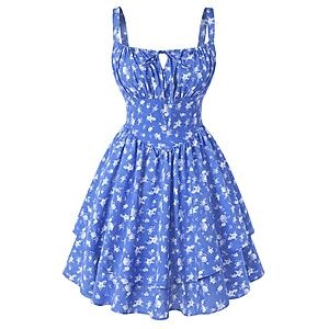 Scarlet Darkness Women's Floral Corset A-Line Mini Sundress w/ Adjustable Straps & Pockets (S-XXL, Various Colors) $15.99 + Free Shipping w/ Prime or on $35+