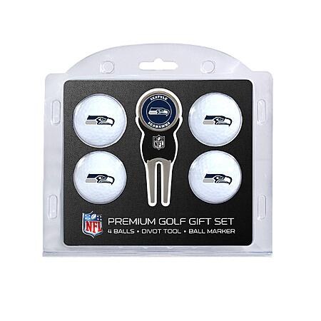 Seattle Seahawks  Team Golf NFL Regulation Size Golf Balls (4 Count) & Divot Tool with Remova…