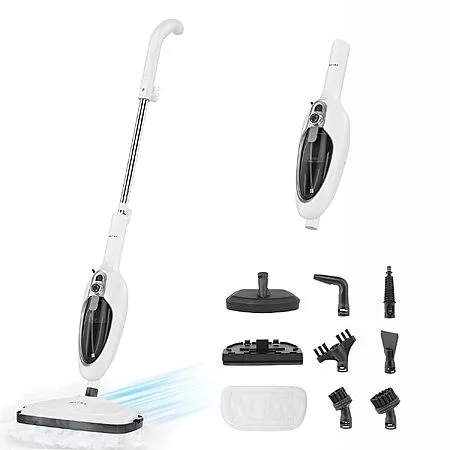 Secura 10-in-1 1200W Steam Mop & Handheld Steam Cleaner w/ 3 Microfiber Pads (EM-516)