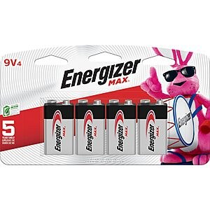 Select Accounts: 4-Pk Energizer MAX 9V Alkaline Batteries $6.20 or less @Amazon