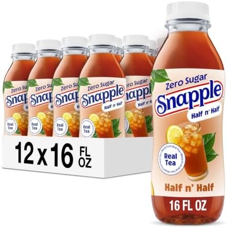 Snapple Zero Sugar Half 'n Half Lemonade Tea, 16 Oz Bottles, 12 Count~