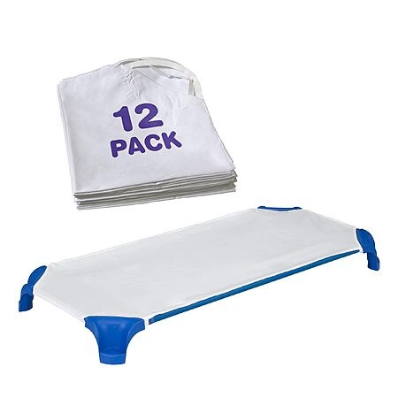 Sprogs Standard Size Daycare Sheets, Soft Fitted Cot Sheets for Preschool and Daycare, Pack of 12, White $6.82