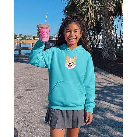 Stelle Girls Hoodies Fleece Sweatshirts Kids Pullover Tops Aqua Blue XS