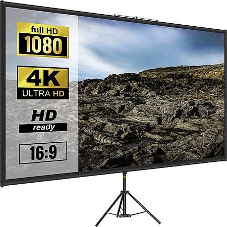 SucceBuy 100 Inch Tripod Projector Screen 16:9 4K HD Portable $28.4 + Free Shipping