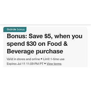 Target Coupon YMMV - $5 off $30 Grocery purchase