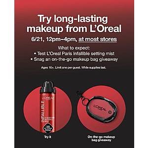 Target Store Event: June 21 L'oreal Makeup Bag Giveaway