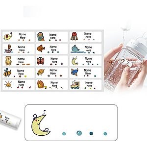 TechMark Waterproof Labels: 72-Count Custom Kids Name $4.47, 120-Count Address Labels $2.49 + Free Shipping
