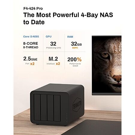 TerraMaster F4-424 Pro 4-Bay NAS Intel i3-N305 8-Core CPU, 32GB DDR5 Memory, 25% off