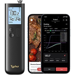 Typhur SYNC Gold Lite Wireless Meat Thermometer $25 & More + Free Shipping