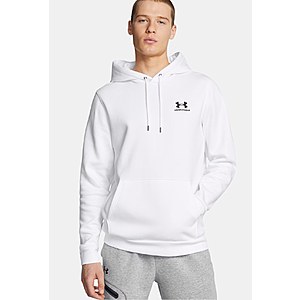 UA Icon Fleece Men's Hoodie (White / Black) - $20.98