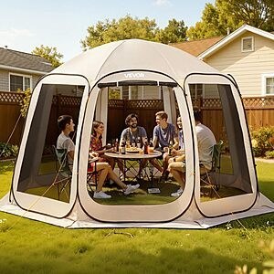 VEVOR 10' x 9.2' Pop-Up Screen House Tent (Beige) $75.51 + Free Shipping