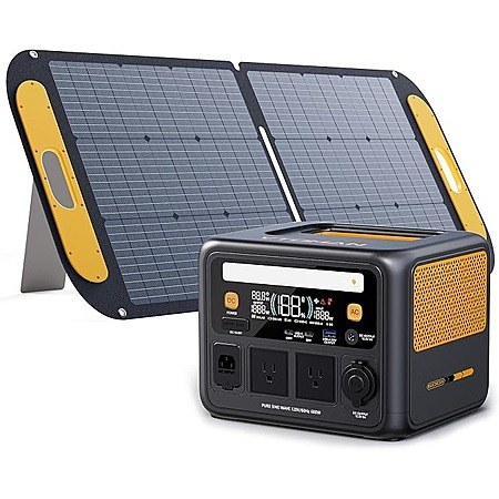 VTOMAN Jump 600X 600W LiFePO4 Portable Power Station w/ 110W Foldable Solar Panel