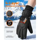 Waterproof Ski Gloves for Men Women - Winter Warm Touchscreen Gloves for Cold Weather