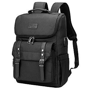 YALUNDISI Vintage Backpack Travel Laptop Backpack with usb Charging Port for Women & Men College Backpack Fits 15.6 Inch Laptop Black $19.99