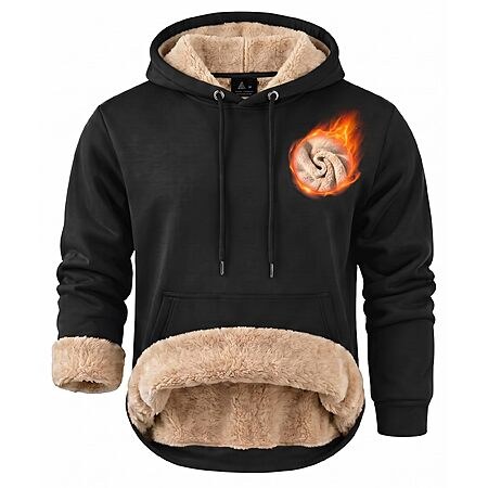 ZITY Men's Heavy Sherpa Lined Pullover Hoodie Sweatshirt w/ Kangaroo Pocket (Various, Medium…