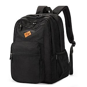 ZORFIN 26L Black Backpack for College, and Travel: Water Resistant Bookbag $15.29