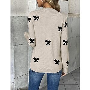 Zeagoo Women's 2026 Fall V Neck Sweaters Long Sleeve Tops $12.99