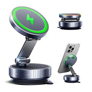 avedio links 15W MagSafe Car Charger Mount w/ 22 N55 Magnets, 108-lb Suction Cup & 360° Adjustable Arm (Dashboard/Windshield, Gunmetal) $12.49 + Free Shipping w/ Prime or on $35+