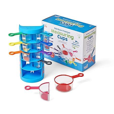 hand2mind Rainbow Fraction Measuring Cups, Set of 9