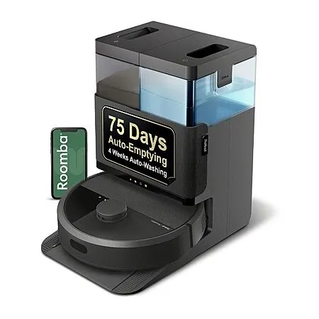 iRobot Roomba Plus 405 (G181) 2in1 Vacuum & Mop Robot with AutoWash Dock - Dual Spinning, Smart & Fast Mapping, Ideal for Pet Hair, Self-Empties 75 Days