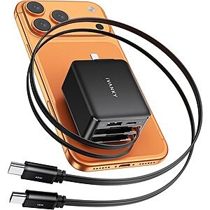 iVANKY 45W Retractable 4-in-1 GaN USB-C Wall Charger w/ Dual USB-C Cables $16 + Free Shipping w/ Prime