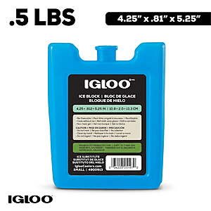ymmv $0.98: Igloo MaxCold Small Ice Freeze Block, Reusable Blue Ice Pack, 4.25"x0.75"x5.25" at Walmart, Free Pickup